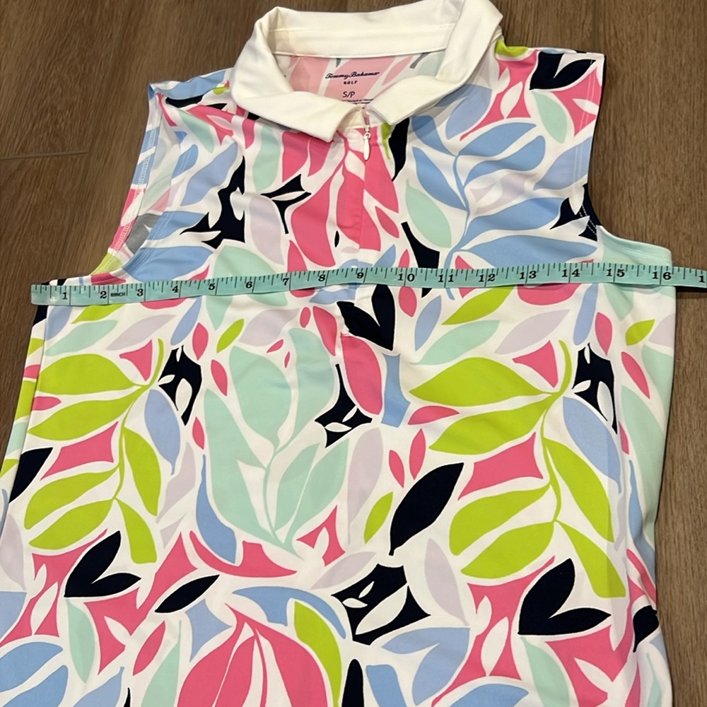 Tommy Bahama Sleeveless Polo Tank Top in White, Pink, Light Blue, Lime, Navy - Picture 6 of 10